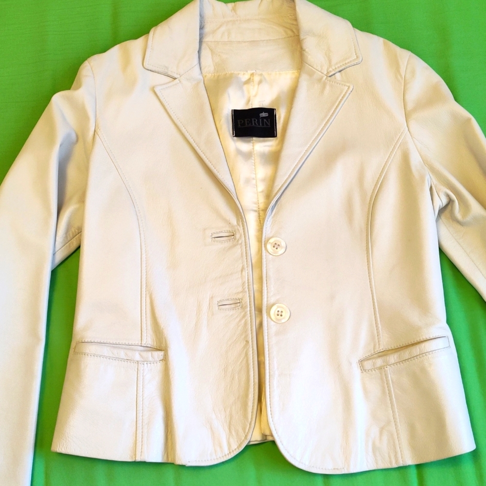White Italian leather jacket